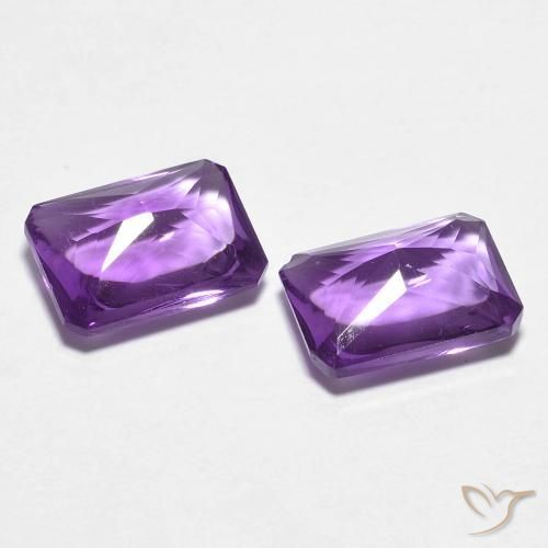 Gemme di Ametista viola vivido naturale da 2.78 ct, Ottagonale / Taglio smeraldo, Trasparente