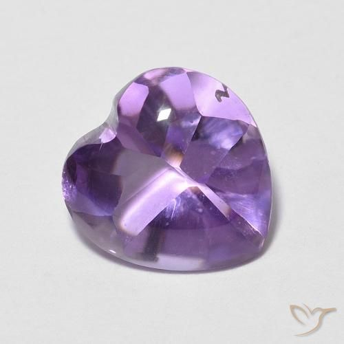 1.93ct Naturale viola vivido Ametista, Cuore, Trasparente