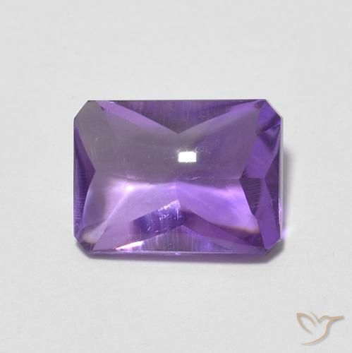 1.36ct Naturale Viola medio Ametista, Taglio smeraldo, Trasparente