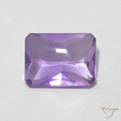 1.29ct Naturale Viola tendente al rosa Ametista, Taglio smeraldo, Trasparente