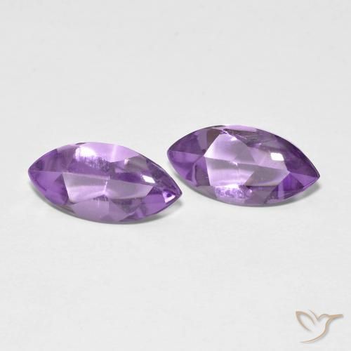 3.16ctw Naturale viola vivido Ametista, Taglio marquise, Trasparente