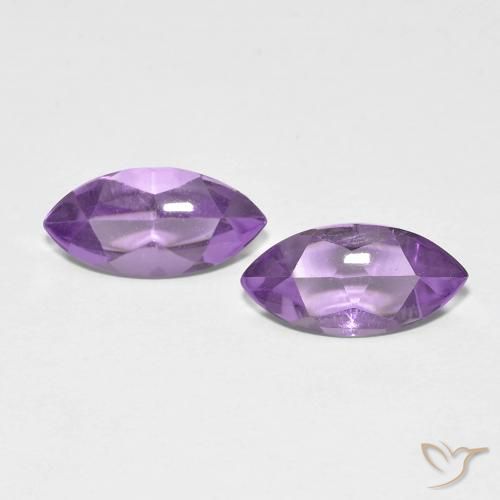 Gemme di Ametista viola vivido naturale da 3.16 ct, Taglio marquise, Trasparente