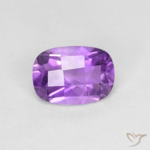 Ametista viola vivido naturale da 0.81 ct, Cuscino, VVS-VS