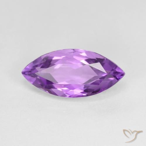 Ametista Viola violaceo intenso naturale da 3.20 ct, Taglio marquise, VVS-VS