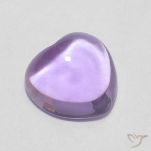 0.88ct Naturale Medium Light-Violet Ametista, Cuore, Trasparente