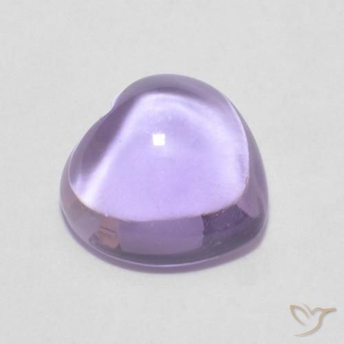 0.86ct Naturale Viola chiaro Ametista, Cuore, Trasparente