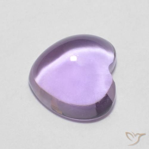0.86ct Naturale Viola chiaro Ametista, Cuore, Trasparente