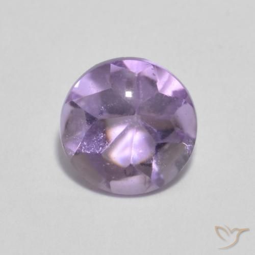 0.84ct Naturale Viola chiaro Ametista, Rotondo, Trasparente