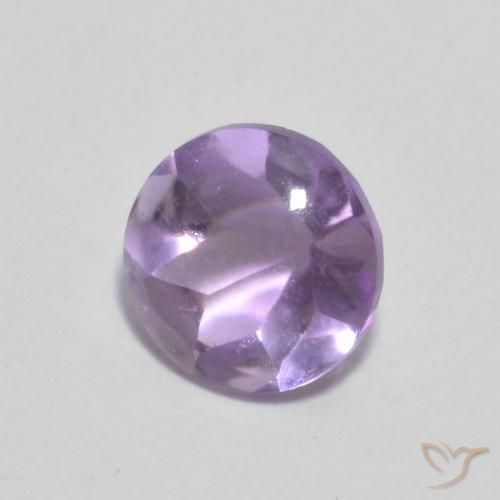 Ametista Viola chiaro naturale da 0.84 ct, Rotondo, Trasparente