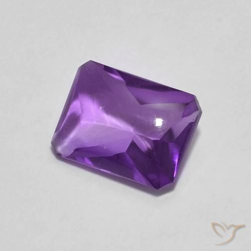 Ametista Viola scuro naturale da 1.38 ct, Ottagonale / Taglio smeraldo, Trasparente
