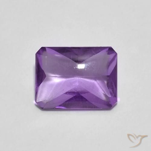 1.35ct Naturale Viola Intenso Ametista, Taglio smeraldo, Trasparente