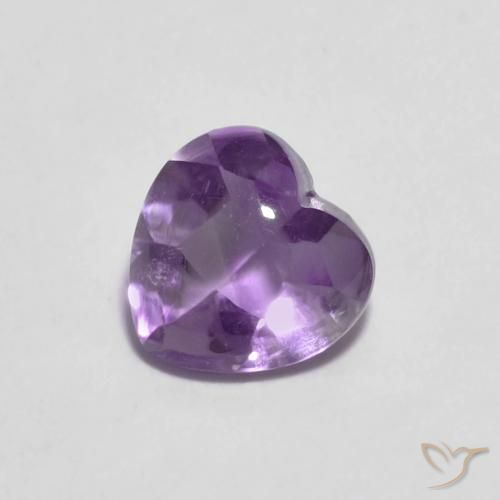 0.88ct Naturale Iris Violetta Ametista, Cuore, Trasparente