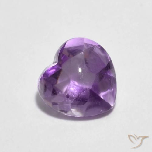 Ametista Viola medio naturale da 0.92 ct, Cuore, Trasparente