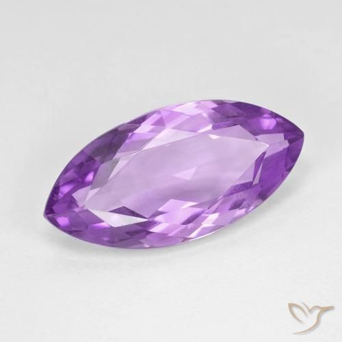 Ametista Viola violaceo intenso naturale da 7.10 ct, Taglio marquise, VVS