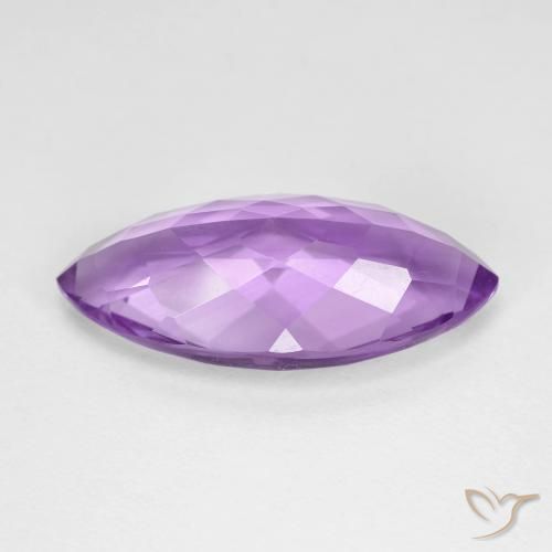 Ametista Viola violaceo intenso naturale da 7.10 ct, Taglio marquise, VVS