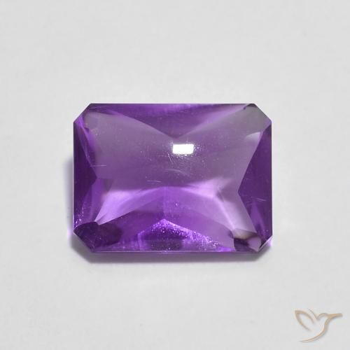 1.34ct Naturale Medium Dark-Violet Ametista, Taglio smeraldo, Trasparente