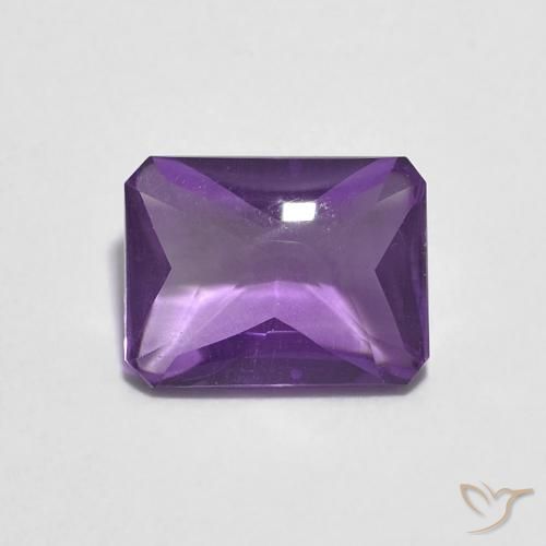 1.39ct Naturale Viola tendente al rosa Ametista, Taglio smeraldo, Trasparente