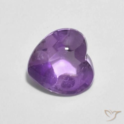 0.84ct Naturale violaceo Ametista, Cuore, Trasparente