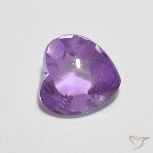 Ametista violaceo naturale da 0.84 ct, Cuore, Trasparente