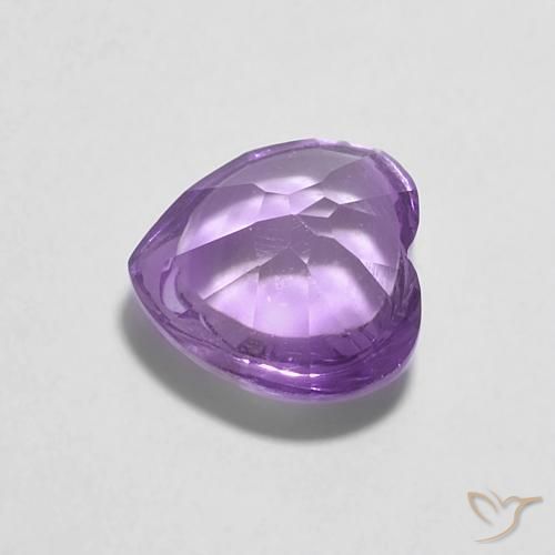 Ametista violaceo naturale da 0.84 ct, Cuore, Trasparente