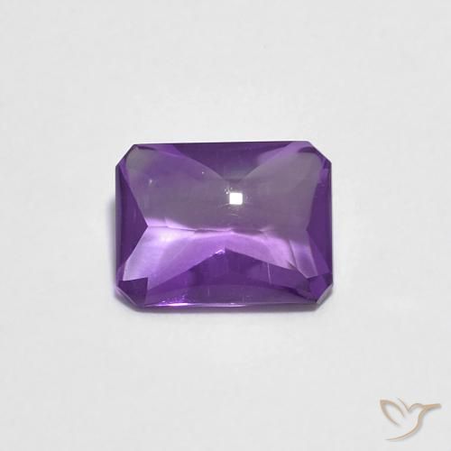 1.32ct Naturale violaceo Ametista, Taglio smeraldo, Trasparente