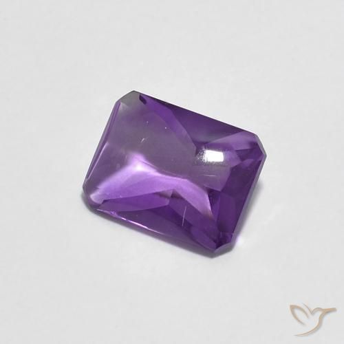 Ametista violaceo naturale da 1.32 ct, Ottagonale / Taglio smeraldo, Trasparente