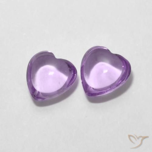 Gemme di Ametista Viola Rosato Medio naturale da 1.66 ct, Cuore, Trasparente