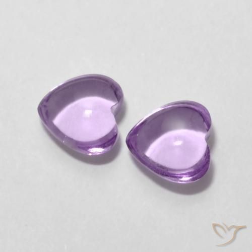 Gemme di Ametista Viola Rosato Medio naturale da 1.66 ct, Cuore, Trasparente