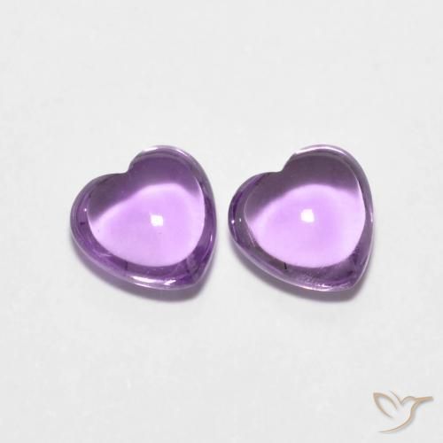 1.62ctw Naturale Viola tendente al rosa Ametista, Cuore, Trasparente