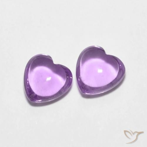 Gemme di Ametista Viola tendente al rosa naturale da 1.62 ct, Cuore, Trasparente