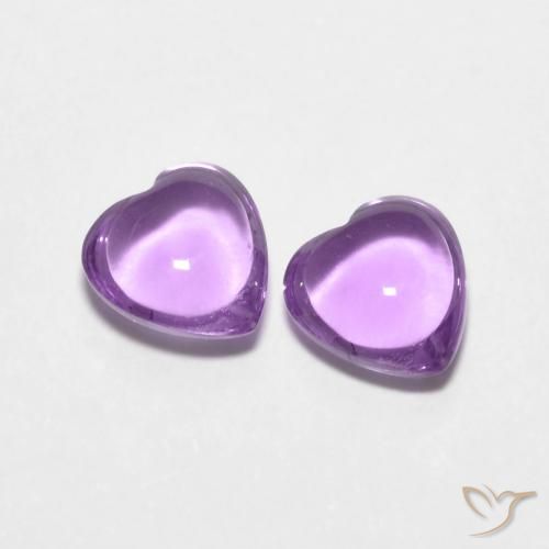1.69ctw Naturale Viola tendente al rosa Ametista, Cuore, Trasparente