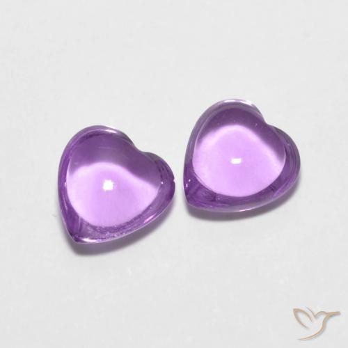 Gemme di Ametista Viola tendente al rosa naturale da 1.69 ct, Cuore, Trasparente