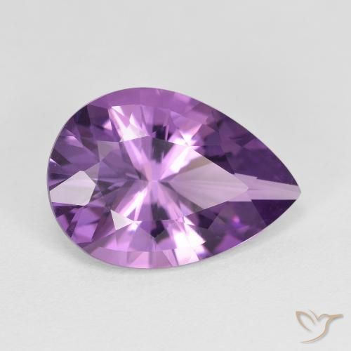 4.47ct Naturale Viola chiaro-medio Ametista, Forma a pera, VVS