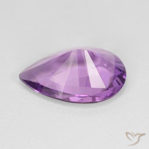 Ametista Viola chiaro-medio naturale da 4.47 ct, Forma a pera, VVS