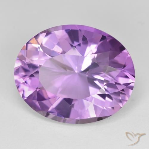 Ametista Viola tendente al rosa naturale da 17.77 ct, Ovale, VVS