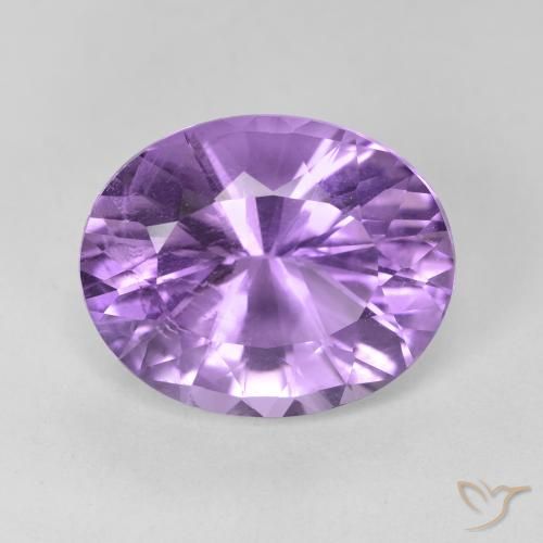 5.95ct Naturale Viola tendente al rosa Ametista, Ovale, VVS-VS