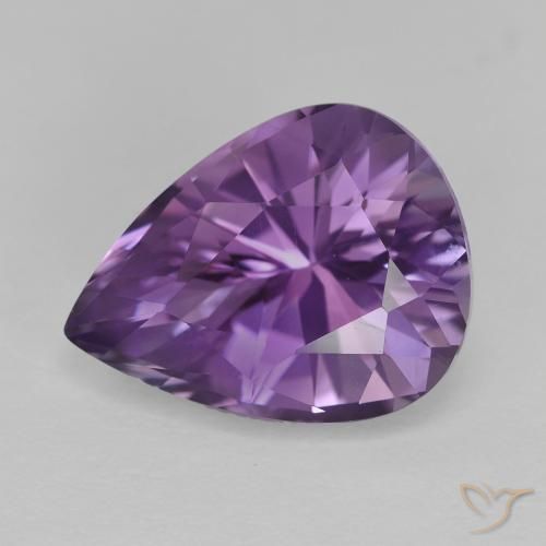 4.74ct Naturale Medium Light Purplish-Violet Ametista, Forma a pera, VVS