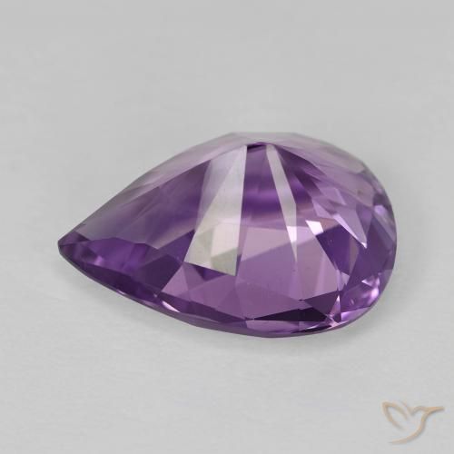 Ametista Medium Light Purplish-Violet naturale da 4.74 ct, Forma a pera, VVS