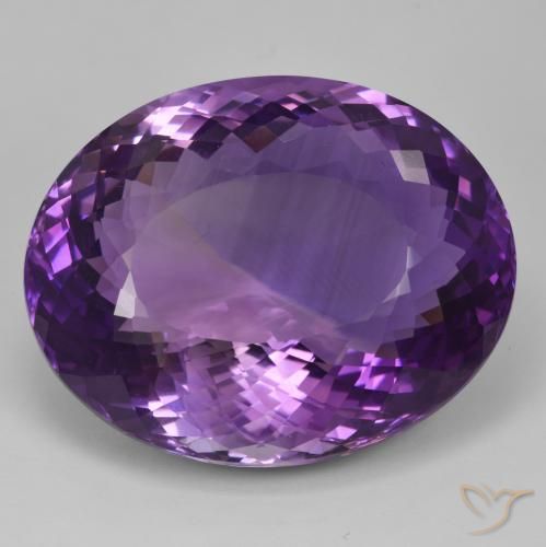 Ametista Viola rosa medio naturale da 93.86 ct, Ovale, IF