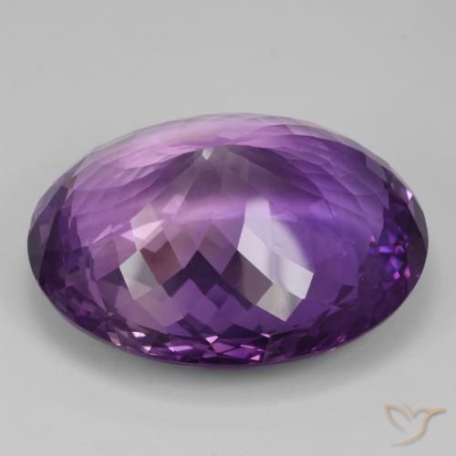 Ametista Viola rosa medio naturale da 93.86 ct, Ovale, IF