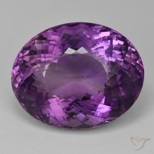 Ametista violaceo naturale da 95.20 ct, Taglio ovale, VVS