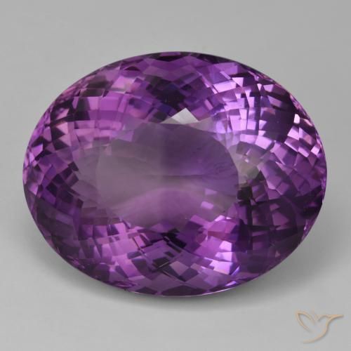 Ametista violaceo naturale da 95.20 ct, Taglio ovale, VVS