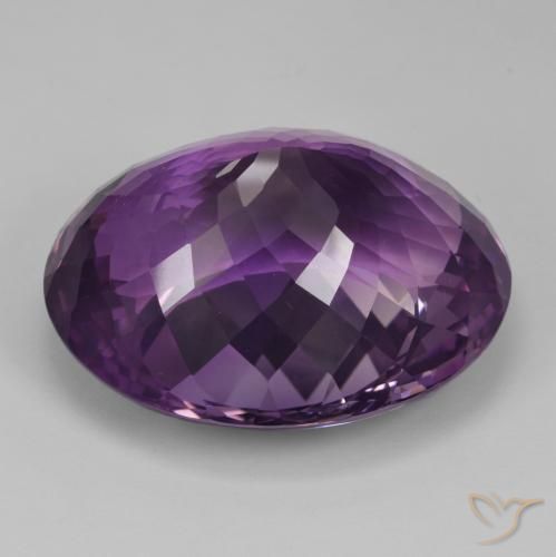 Ametista violaceo naturale da 95.20 ct, Taglio ovale, VVS