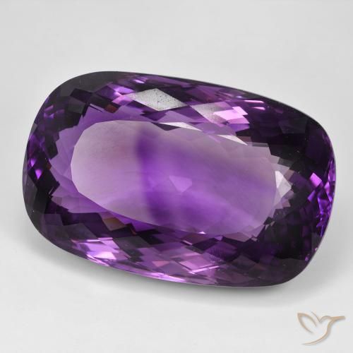 Ametista Viola medio naturale da 115.26 ct, Taglio a cuscino, IF
