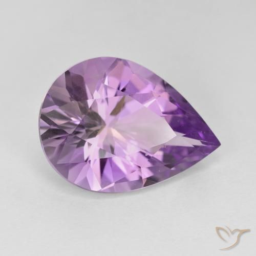 7.30ct Naturale Viola chiaro-medio Ametista, Forma a pera, VVS