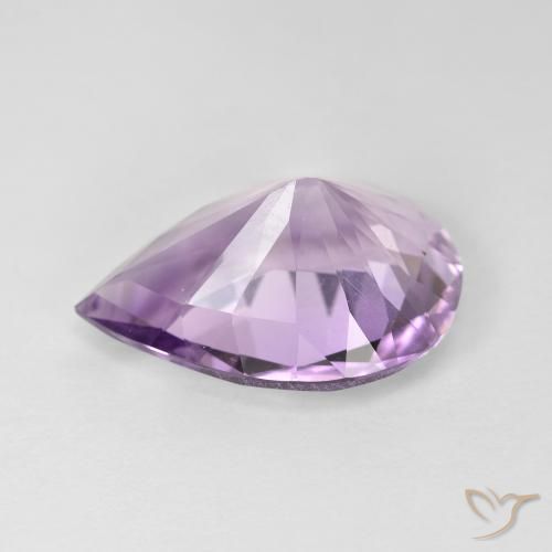 Ametista Viola chiaro-medio naturale da 7.30 ct, Forma a pera, VVS