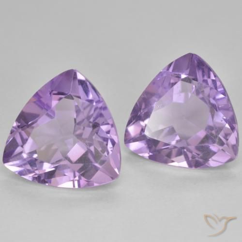 Gemme di Ametista Viola tendente al rosa naturale da 5.70 ct, Taglio trillion, VS