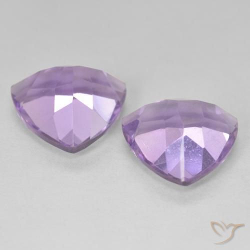 Gemme di Ametista Viola tendente al rosa naturale da 5.70 ct, Taglio trillion, VS