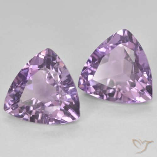 Gemme di Ametista Viola medio naturale da 5.77 ct, Taglio trillion, VS