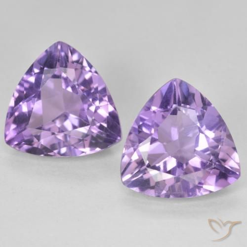 Gemme di Ametista Viola medio naturale da 5.55 ct, Taglio trillion, VS